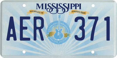 MS license plate AER371