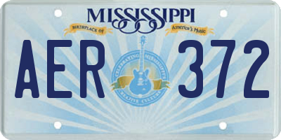MS license plate AER372