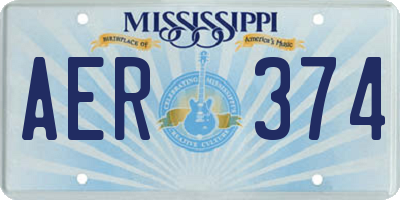 MS license plate AER374