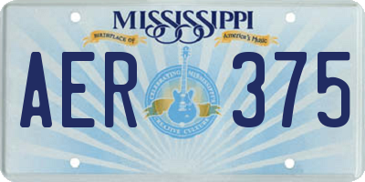 MS license plate AER375