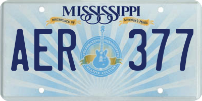 MS license plate AER377