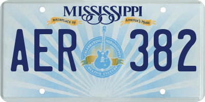 MS license plate AER382