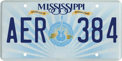 MS license plate AER384