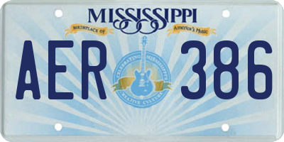 MS license plate AER386
