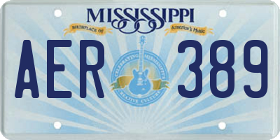 MS license plate AER389