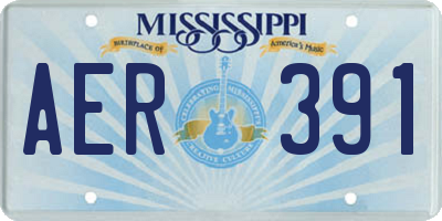 MS license plate AER391