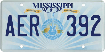 MS license plate AER392