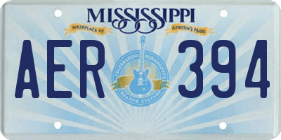 MS license plate AER394