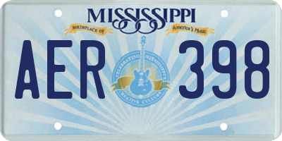 MS license plate AER398