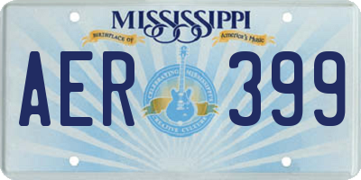 MS license plate AER399