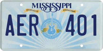 MS license plate AER401