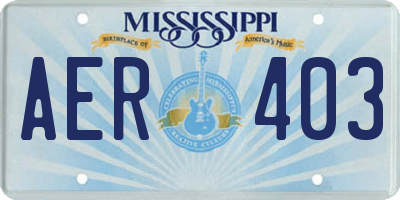 MS license plate AER403