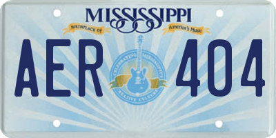 MS license plate AER404