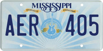 MS license plate AER405