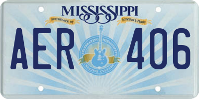 MS license plate AER406
