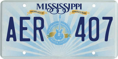 MS license plate AER407