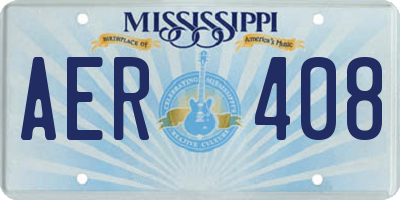 MS license plate AER408
