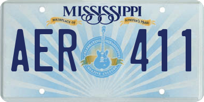 MS license plate AER411