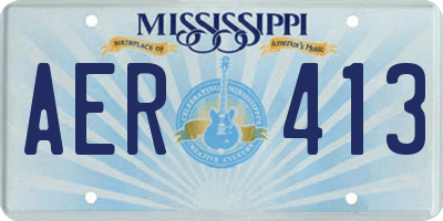 MS license plate AER413