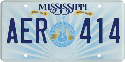 MS license plate AER414