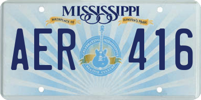 MS license plate AER416