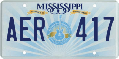 MS license plate AER417