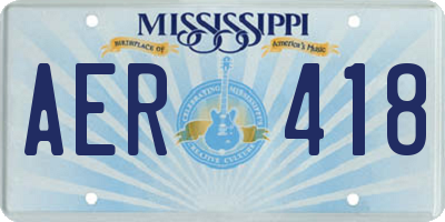 MS license plate AER418