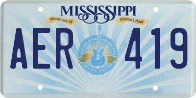 MS license plate AER419