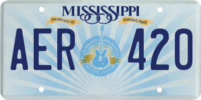 MS license plate AER420