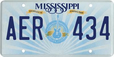 MS license plate AER434