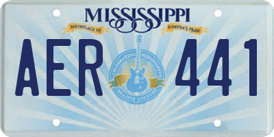 MS license plate AER441