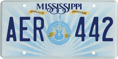 MS license plate AER442