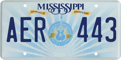 MS license plate AER443