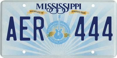 MS license plate AER444