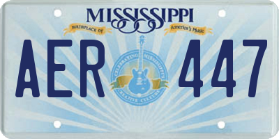 MS license plate AER447