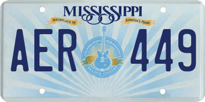 MS license plate AER449