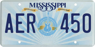 MS license plate AER450