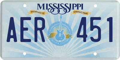 MS license plate AER451