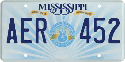 MS license plate AER452