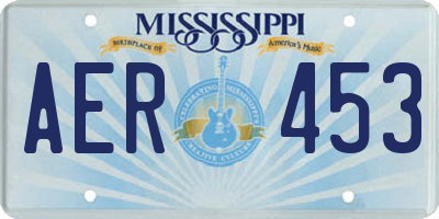 MS license plate AER453