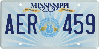 MS license plate AER459
