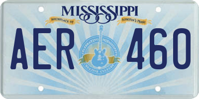MS license plate AER460
