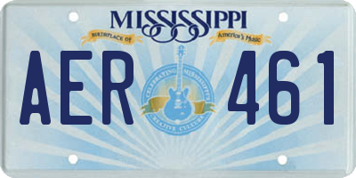 MS license plate AER461