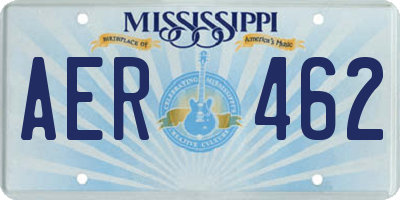 MS license plate AER462
