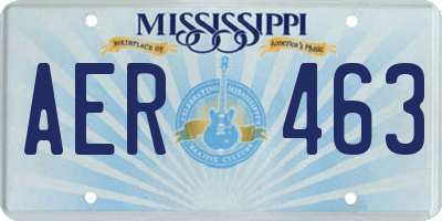 MS license plate AER463