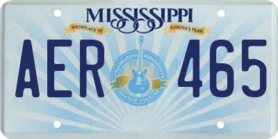 MS license plate AER465
