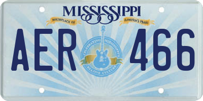 MS license plate AER466
