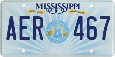 MS license plate AER467