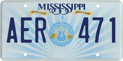 MS license plate AER471