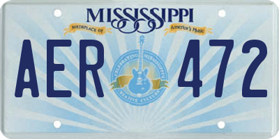 MS license plate AER472